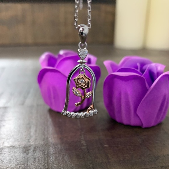 Beauty and the Beast Enchanted Rose Necklace - Picture 9 of 13